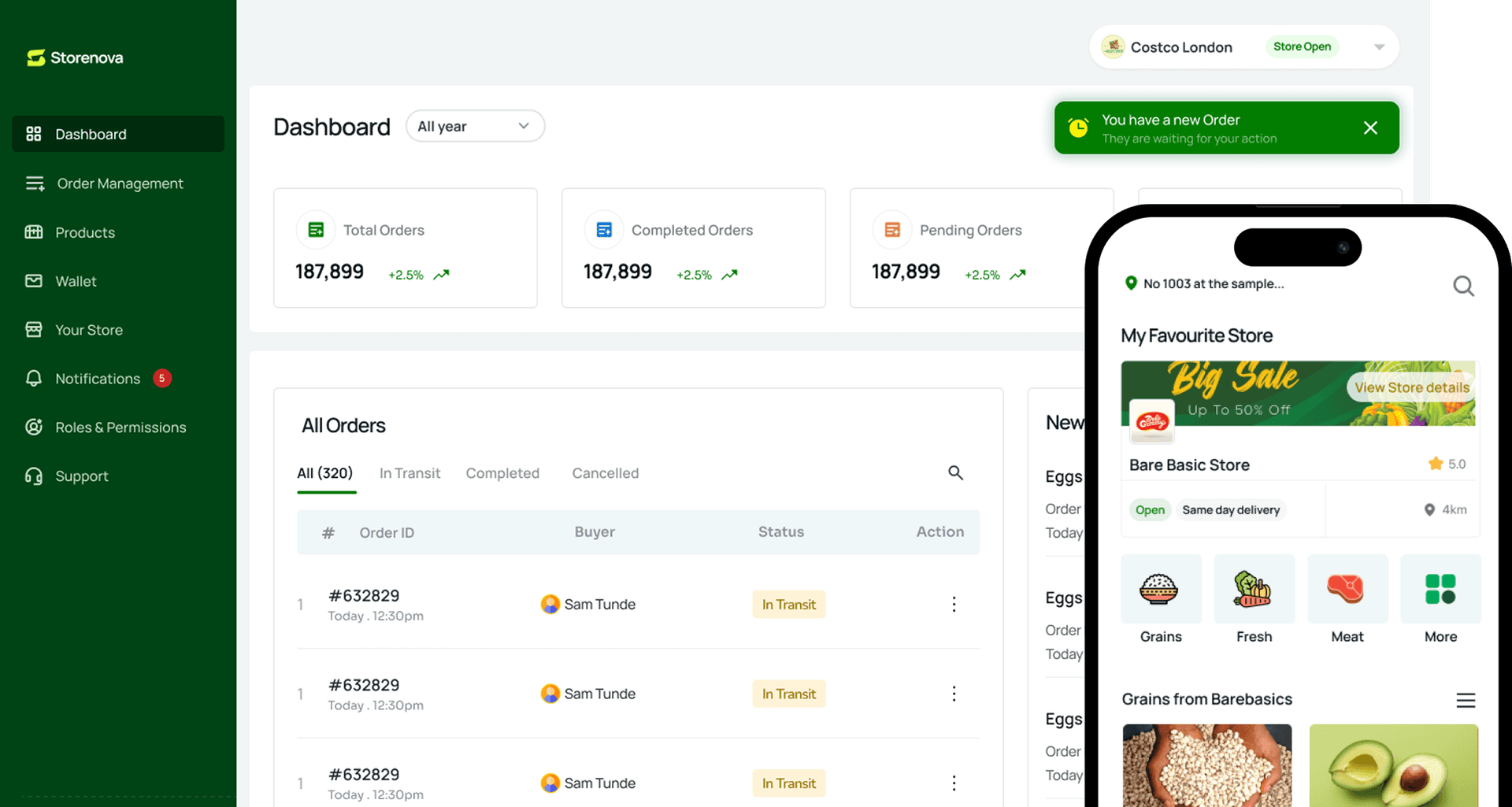 StoreNova App Mockup